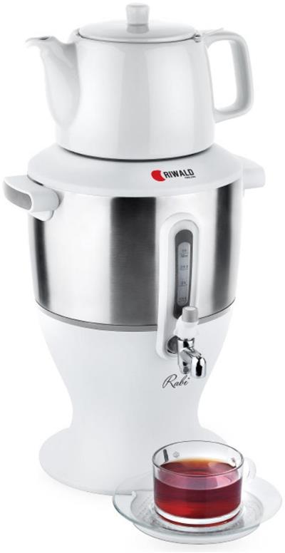 سماور برقی ریوالد مدل RABI کد 800204 به همراه یک عدد ظرف نگهداری غذا گلدایت