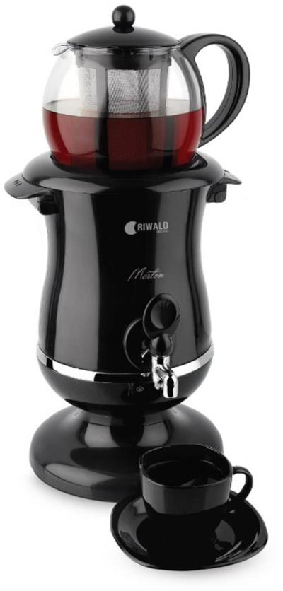 سماور برقی ریوالد مدل MERTON کد 800212 به همراه یک عدد اردورخوری ویترای طرح لاله