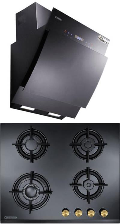 هود و اجاق گاز صفحه ای درخشان مدل آپریل سایز 60 و G401